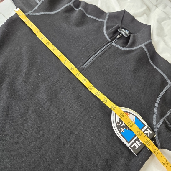 Kuhl NWT Team 1/4 zip merino wool Maxwool Schmart Pullover Small black grey - Picture 9 of 17